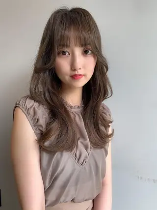 ミディアム カラー 透明感カラー✂︎ /縮毛矯正/YUKAのヘアスタイル