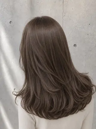 ミディアム カラー パーマ ヘアアレンジ 🌱透明感カラー🌱 レイヤー/コウスケのヘアスタイル