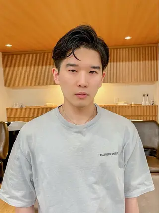 ショート メンズ センターパート職人 柏/メンズ/ ハルキのヘアスタイル