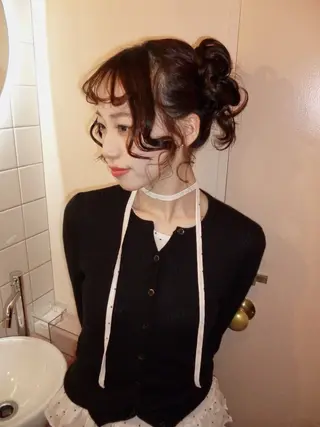 ミディアム miteゆい カラーモデルのヘアスタイル