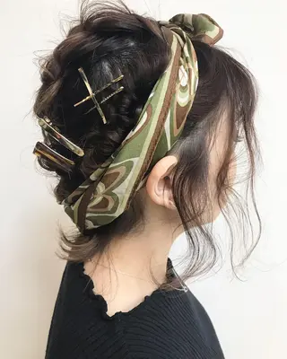 ミディアム カラー パーマ ヘアアレンジ メンズ キッズ ネイル マツエク・マツパ Lien 深井店のヘアスタイル