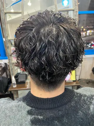 ショート パーマ メンズ カットパーマ✂️ 小坂田玲亜のヘアスタイル