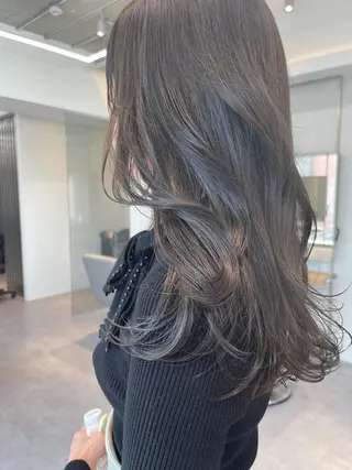 セミロング カラー ヘアアレンジ Aloa透明感ヘア ♡kanami♡のヘアスタイル