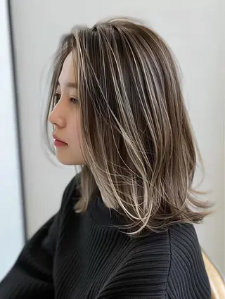 ミディアム カラー 西村 弘輝 パーマ/艶髪カラーのヘアスタイル