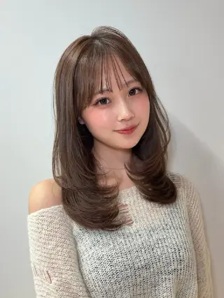 カラー ミディアム 髪質改善/韓国ヘア /透明感カラー🧸のヘアスタイル