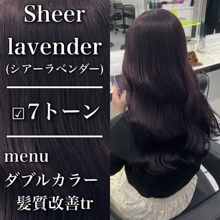 セミロング カラー ヘアアレンジ レイヤー×透明感カラ ーHAYATOのヘアスタイル