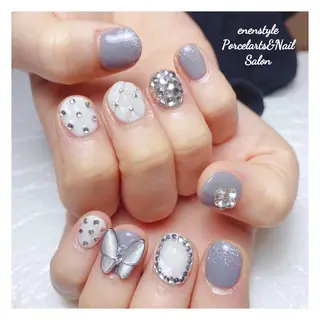 ミディアム ネイル 🐾enen style 🐾のネイルデザイン