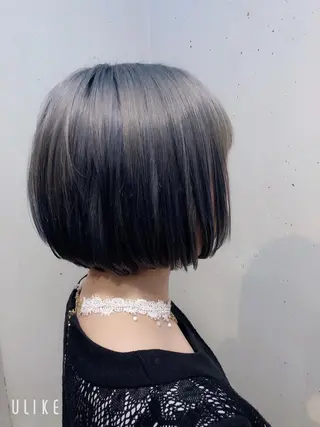 ショート ボブ/縮毛/レイヤー モトナリのヘアスタイル