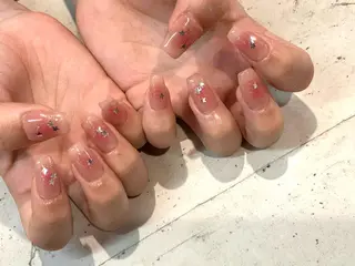 ネイル 韓国/ワンホン/長さ 出しつけ放題🎀のネイルデザイン