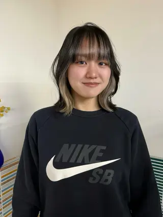 セミロング カラー ブリーチカラー特化 梅田中崎町/あかりのヘアスタイル