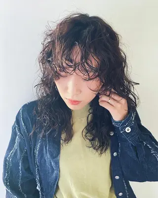 セミロング 🐈三毛猫ローライト ・mixカラー🐈のヘアスタイル