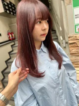 セミロング カラー 渋谷 縮毛矯正 髪質改善 今泉ひろきのヘアスタイル