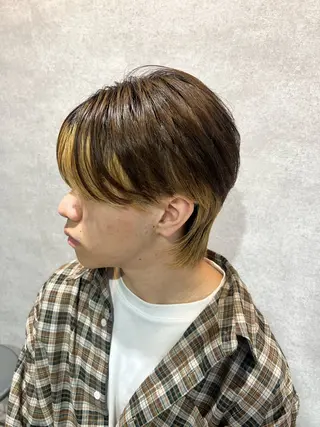 ショート カラー パーマ ヘアアレンジ メンズ 仕上がり満足度No. 1🔥BLUCK🔥のヘアスタイル