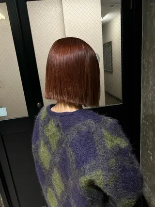 ショート カラー 美髪矯正/シークレッ トハイライト🤍りさのヘアスタイル