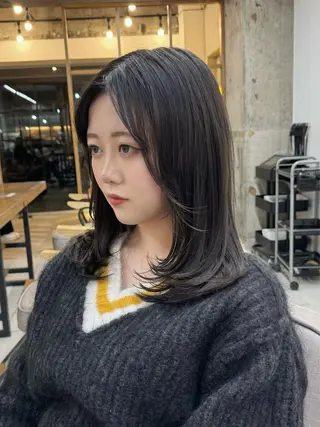 ミディアム カラー ヘアアレンジ 韓国レイヤーカット★ 小林大樹のヘアスタイル
