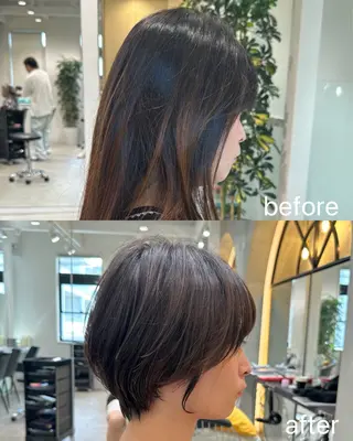 ショート 縮毛矯正/レイヤー taiga🧡のヘアスタイル
