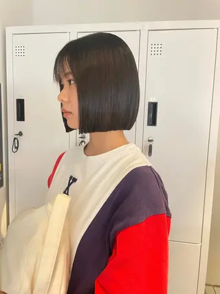 ミディアム ボブ/レイヤーカット 縮毛矯正/コウキ新宿のヘアスタイル