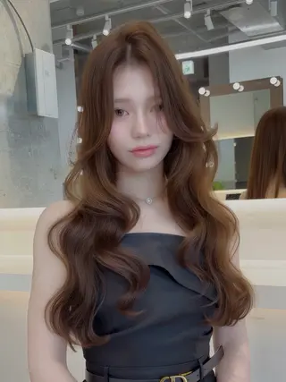 ロング カラー パーマ 【博多髪質改善】 吉村 清志のヘアスタイル