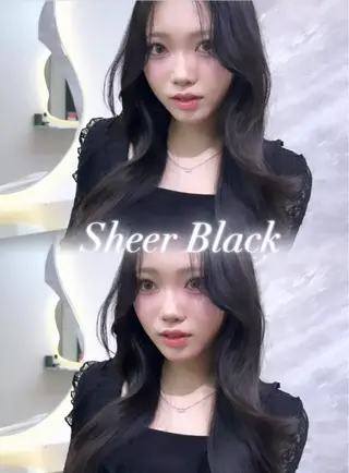 セミロング カラー ヘアアレンジ 🖤kana韓国ヘア 艶髪カラー特化🖤のヘアスタイル