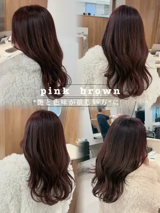 ミディアム カラー 縮毛矯正/トレンド カラー🎀✨MIHOのヘアスタイル