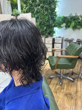 ミディアム パーマ メンズ 🐰K+Plus🐰 まゆ🐰のヘアスタイル