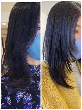 セミロング レイヤーカット/ ハイライト 千咲季のヘアスタイル