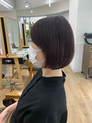 ミディアム カラー パーマ ヘアアレンジ メンズ キッズ ネイル マツエク・マツパ レイヤーカット/ 巻ける縮毛矯正のヘアスタイル