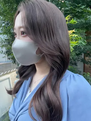 ロング カラー 顔周りカット 【オノザワリョウ】のヘアスタイル