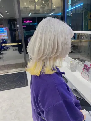セミロング カラー ハイトーン特化💍 NØRN💍韓国のヘアスタイル