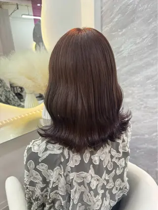 ミディアム カラー 💎あおい💎大宮/ 艶髪/ワンカラー🫧のヘアスタイル