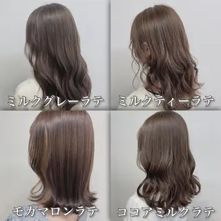 セミロング カラー 🥞ベージュ系カラー 【すずきりほ】🥞のヘアスタイル