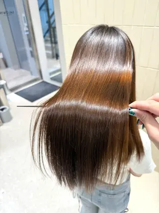 ロング パーマ ヘアアレンジ 縮毛矯正/髪質改善/ ブリーチ毛/木元渓太のヘアスタイル