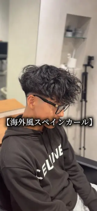 ミディアム パーマ メンズ 超メンズパーマ特化 美容師 一樹のヘアスタイル