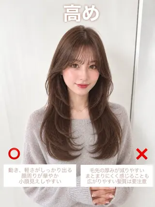 ロング 顔周り/くびれヘア 韓国ヘア💕風間るなのヘアスタイル