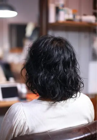 ミディアム パーマ 大西 カズマのヘアスタイル