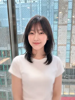 ミディアム カラー YUMEKA🧸 レイヤーカット♡のヘアスタイル