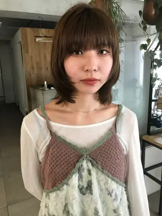 ミディアム カラー 赤み消しカラー/ ナチュラル/トモキのヘアスタイル