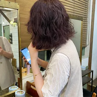 カラー パーマ やました もえかのヘアスタイル