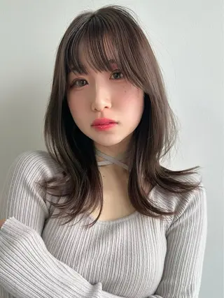 セミロング カラー むっちー/超高濃度 水素髪質改善サロンのヘアスタイル
