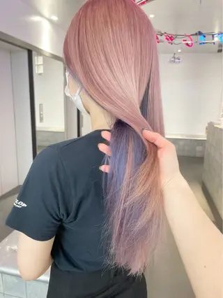 ロング カラー ヘアアレンジ 💟ケア×ハイトーン 💟／ミオのヘアスタイル