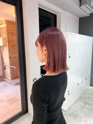 ミディアム カラー 🎀ピンクベージュ/ 梅田/茶屋町🎀のヘアスタイル