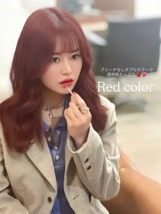 ロング カラー 𝘈𝘐𝘙𝘐♡ レイヤーカットのヘアスタイル