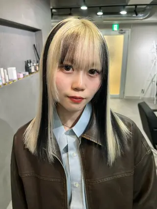 セミロング 【ピンク/ラベンダー 】mao🐩💜のヘアスタイル