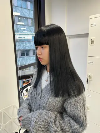 ロング カラー パーマ ヘアアレンジ メンズ キッズ 髪質改善Ⅰ透明感 艶カラーⅠたつやのヘアスタイル