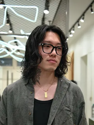 ミディアム パーマ メンズ fifth 菅崎愛斗のヘアスタイル