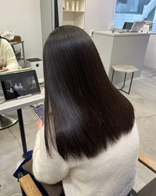 ロング パーマ 🍒モテ暖色カラー × うる艶✧ ゆなのヘアスタイル