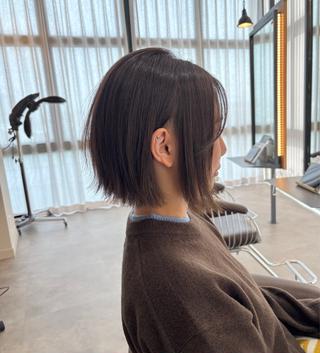 ショート カラー 酸性ストレート/ブリ ーチなしWカラー河本のヘアスタイル