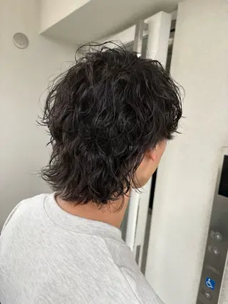 ミディアム パーマ メンズ メンズパーマ/カラー /店長コハシ◎のヘアスタイル