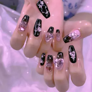 ネイル 渋谷／チップ長さ出し 👑アプレgel-xのネイルデザイン