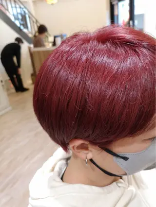 ショート カラー メンズパーマ 似合わせカットのヘアスタイル